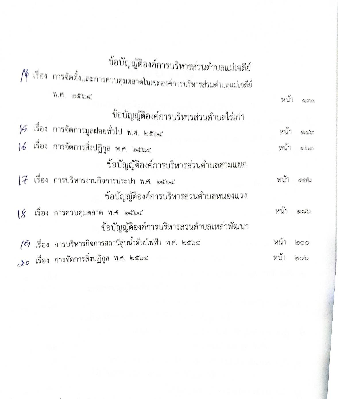 ข้อบัญญัติองค์การบริหารส่วนตำบล (ตอนพิเศษ 156) พ.ศ. 2567