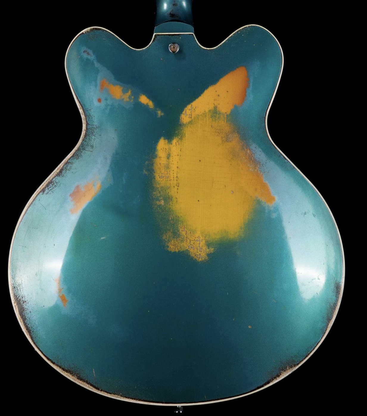 Rock N Roll Relics Lightning Hollowbody Heavy Relic Ocean Turquoise over Burst