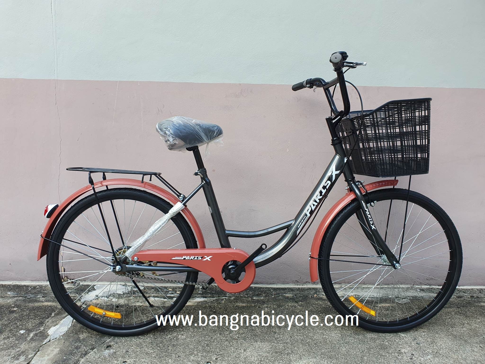 รถจักรยานแม่บ้าน 24 นิ้ว PARISX ล้อยางตัน ไม่ต้องเติมลม