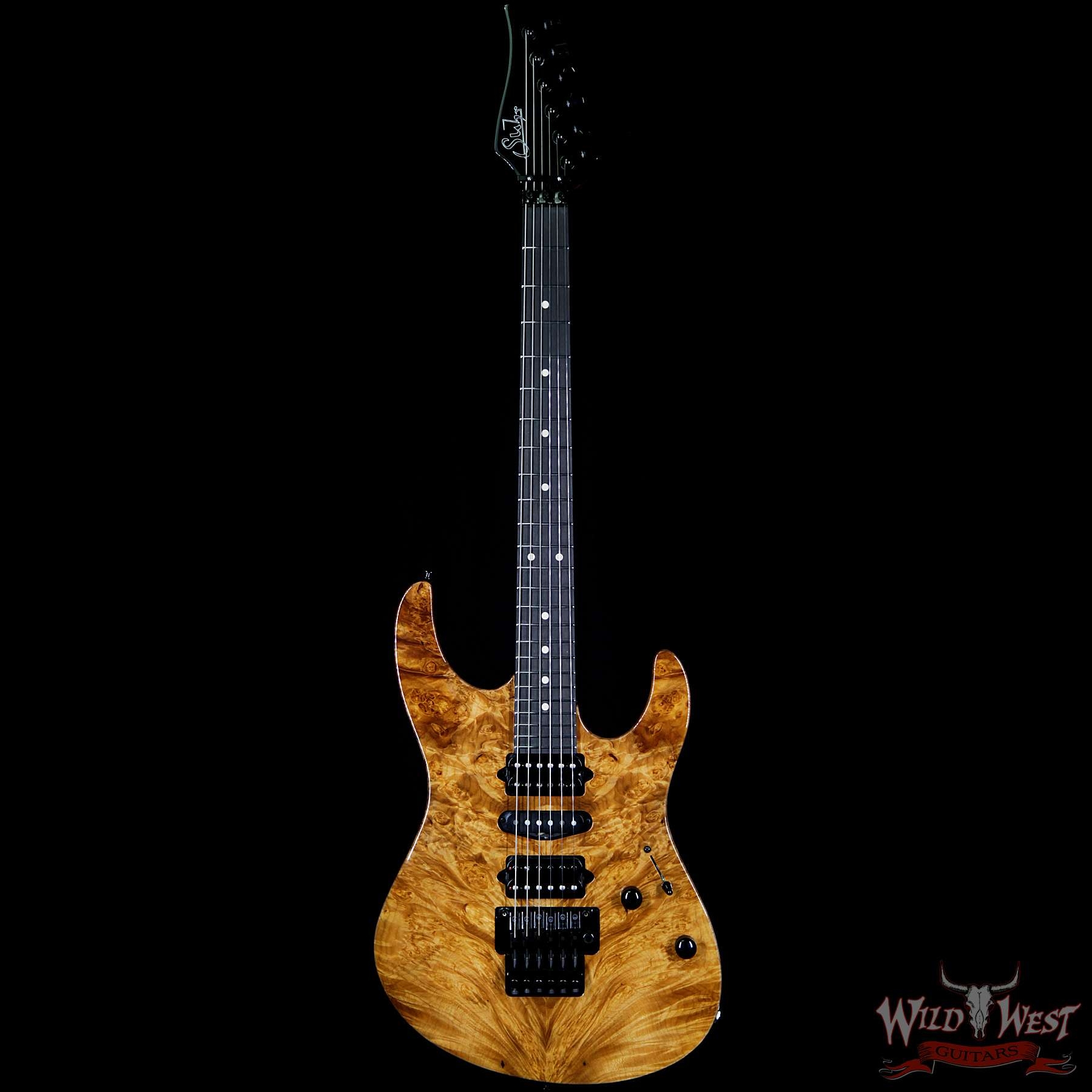 Suhr Modern HSH Floyd Hand Selected Burl Maple Top Roasted Maple Neck - Natural