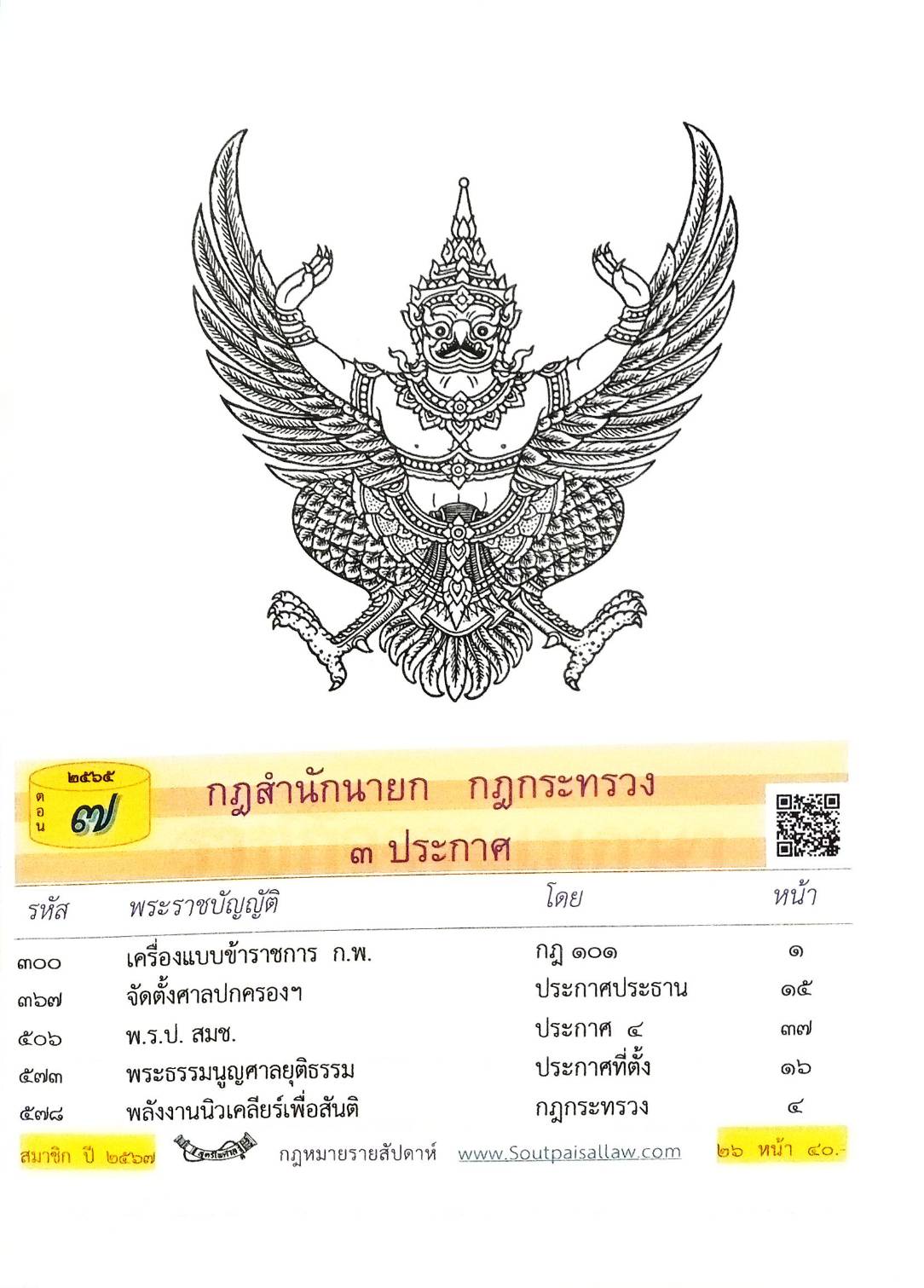 กฎหมายใหม่ปี 2565 ตอนที่ 7 กฎสำนักนายก กฎกระทรง 3 ประกาศ