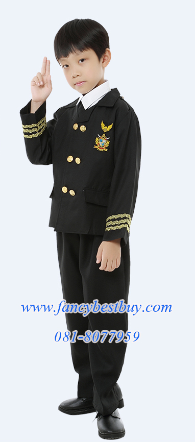 ชุดแฟนซีกัปตันนักบิน Captain Pilot แบบครบชุด (เสื้อสูท-เสื้อเชิ๊ตเต็มตัว-เนทไท+หมวก+กางเกง) มีขนาด 100-160