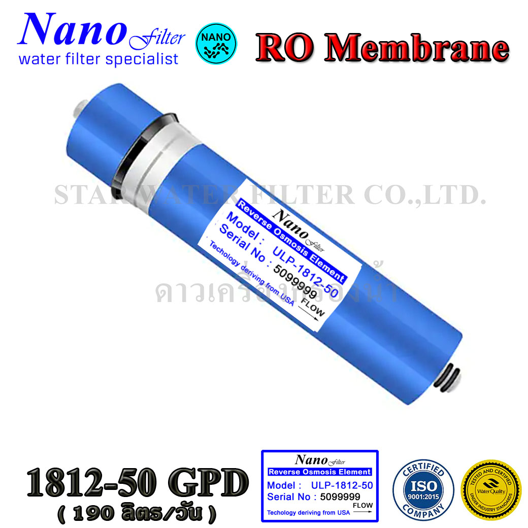 ไส้กรองน้ำ RO Membrane ULP-1812-50 GPD Nano Filter