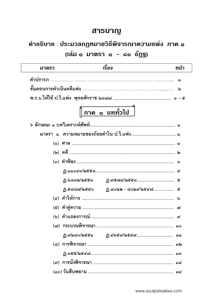 คำอธิบายประมวลกฎหมายวิธีพิจารณาความแพ่ง ประกอบคำพิพากษาฎีกา ภาค 1 บททั่วไป (เล่ม1)