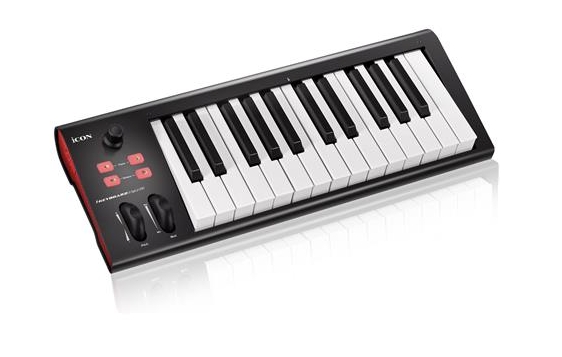 ICON Digital iKeyboard 3Nano 25-Key Semi-Weighted USB/MIDI Keyboard Controller with Single-Channel DAW Controller