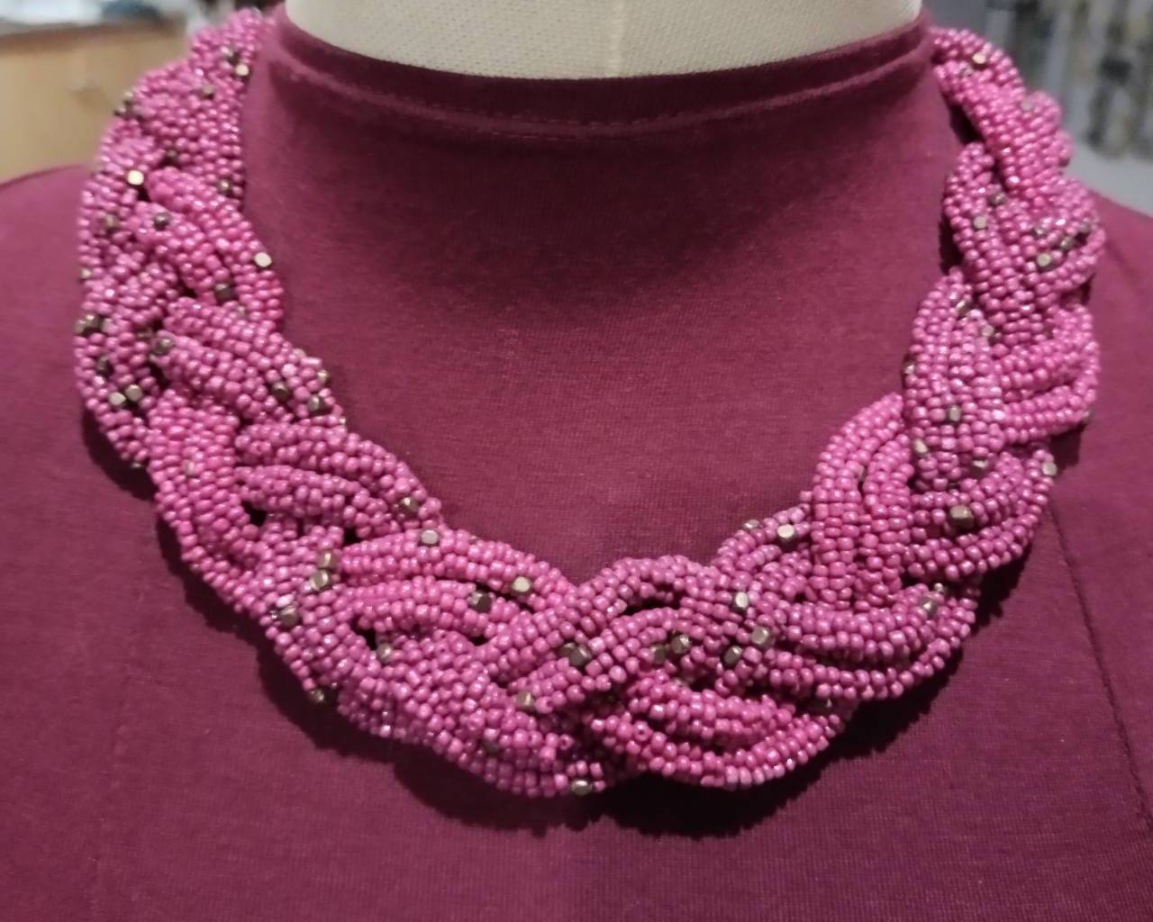 สร้อยคองานถักเปีย โชคเกอร์ แฟชั่น