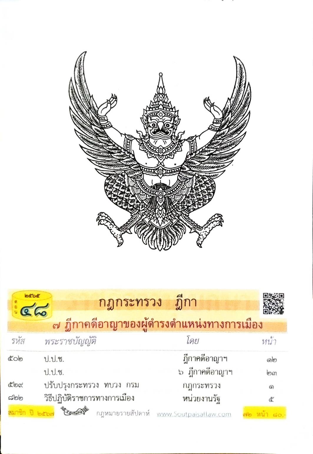 กฎหมายใหม่ปี 2565 ตอนที่ 48 กฎกระทรวง ฎีกา 7 ฎีกาคดีอาญาของผู้ดำรงตำแหน่งทางการเมือง