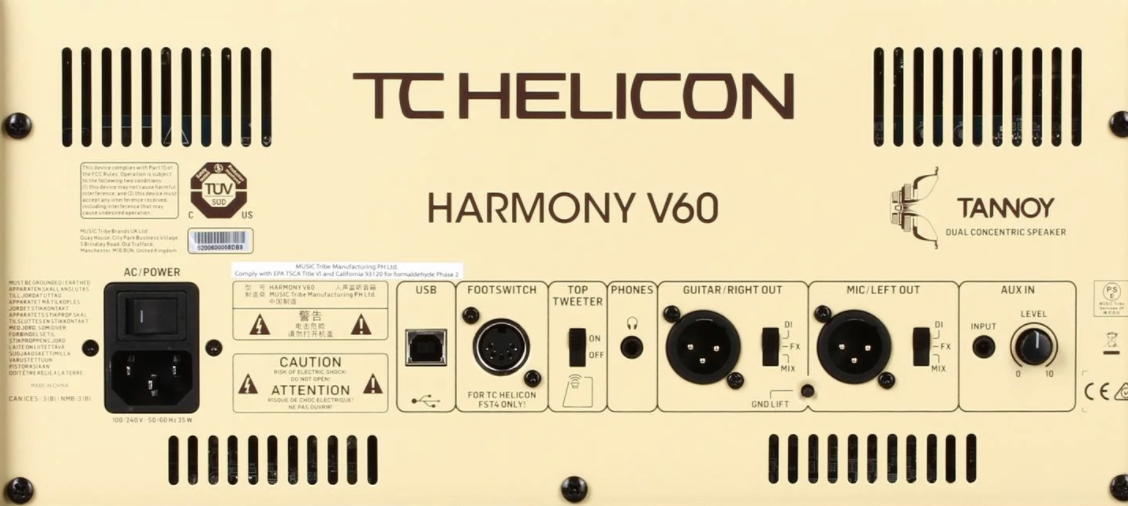TC-Helicon Harmony V60 60-watt 2-channel Acoustic Amplifier