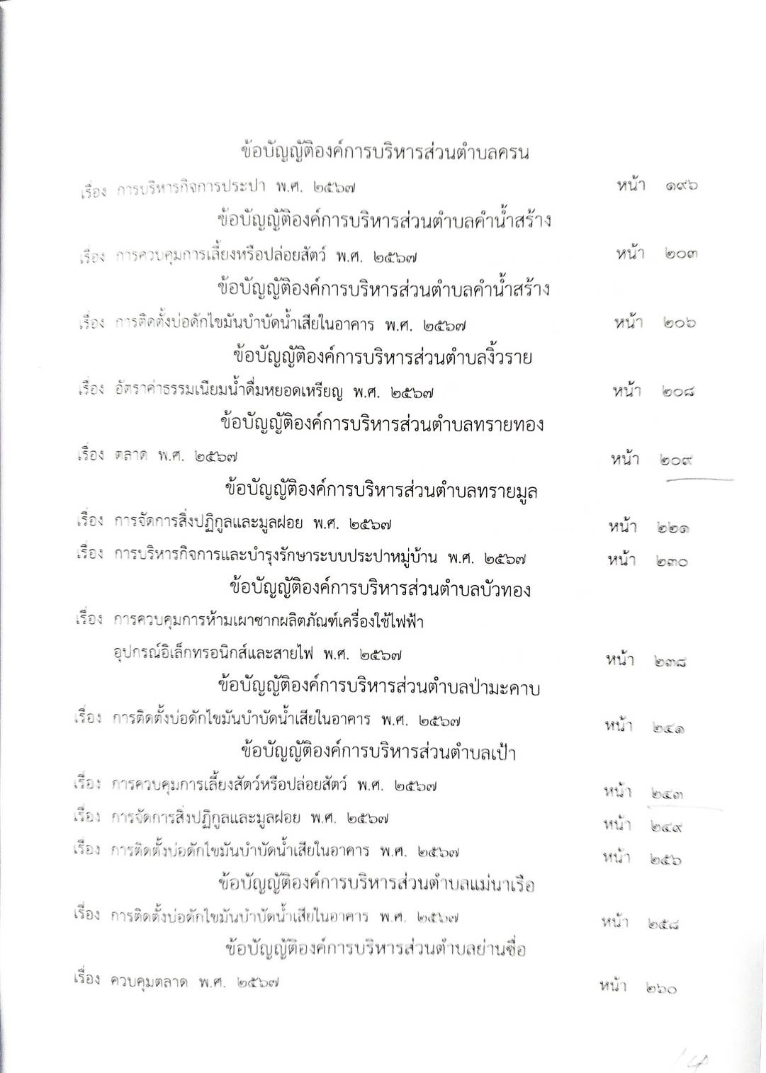 กฎหมายใหม่ ตอนที่ 142/139 รวมข้อบัญญัติองค์การบริหารส่วนตำบล