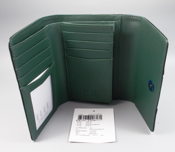 กระเป๋าสตางค์ ELLE เขียว ใหม่ แท้