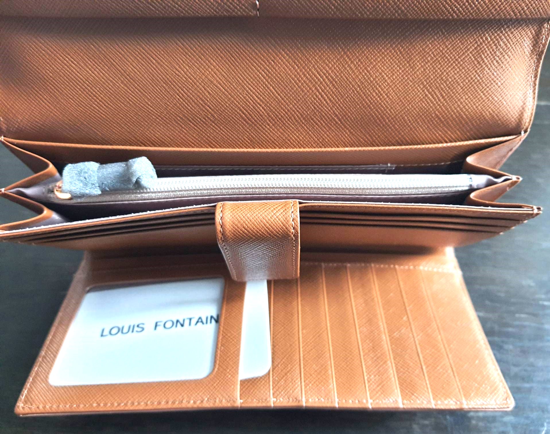 กระเป๋าสตางค์ LOUIS FONTAINE เบจเมทาลิก-กาแฟ ใหม่ แท้