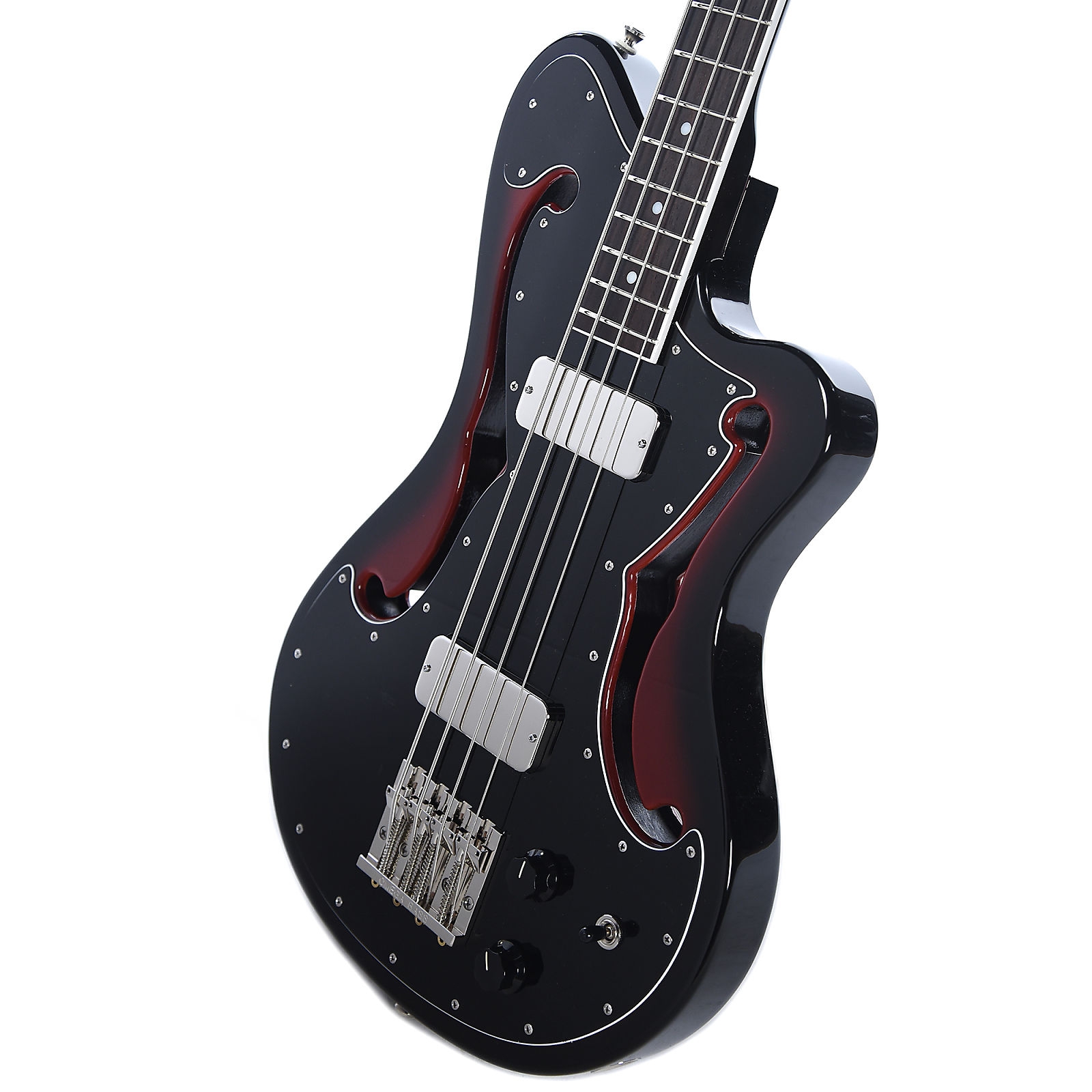 BilT Corvaire Bass Red Burst w/3-Ply Black Pickguard