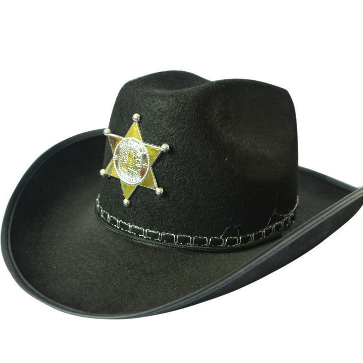 หมวกคาวบอย Cowboy & Cowgirl Hat สำหรับประกอบคาวบอย สีน้ำตาลและสีดำ