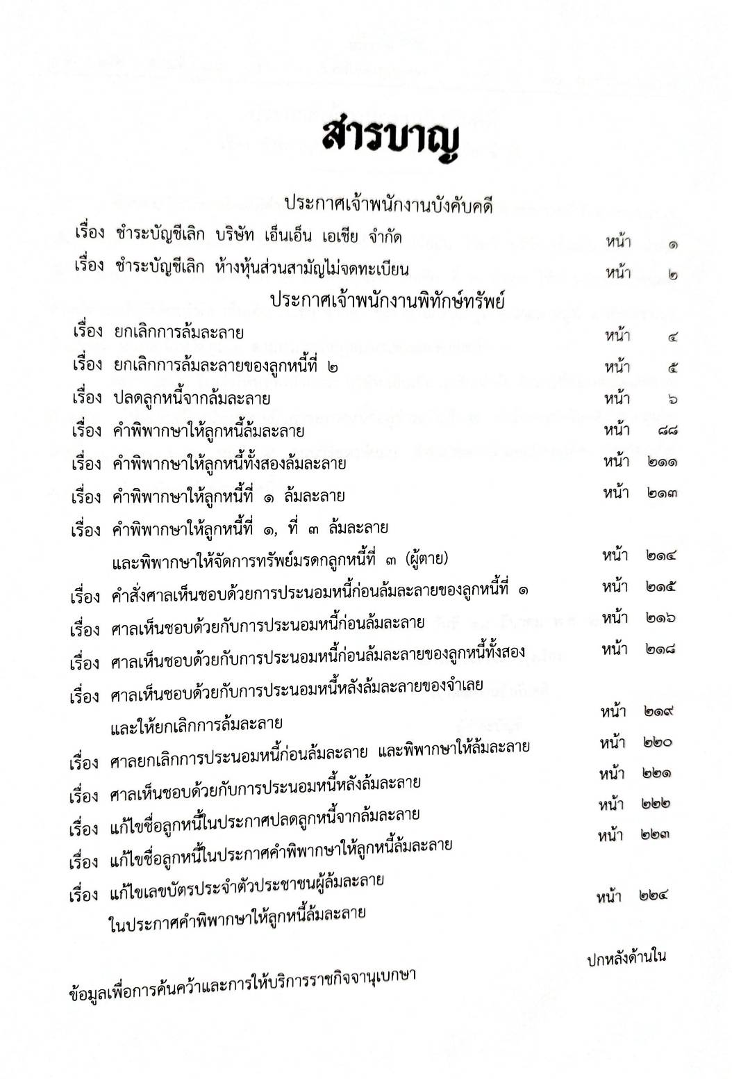 กฎหมายกฎหมายออกใหม่ ตอน 48/68 2 ประกาศเจ้าพนักงานบังคับคดี 16 ประกาศเจ้าพนักงานพิทักษ์ทรัพย์