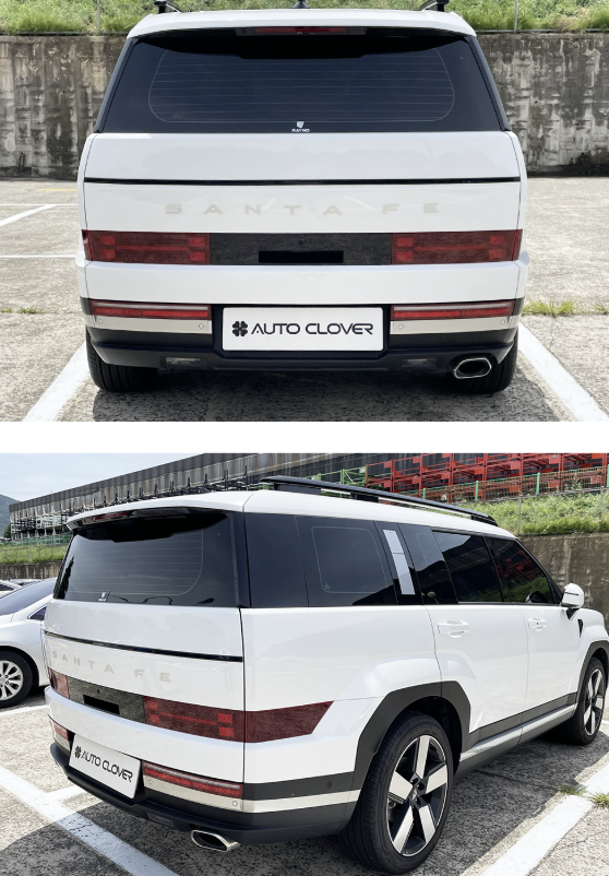 คิ้วตกแต่งท้ายรถสีดำ Hyundai SANTA FE Hybrid ฮุนได ซานตา เฟ่