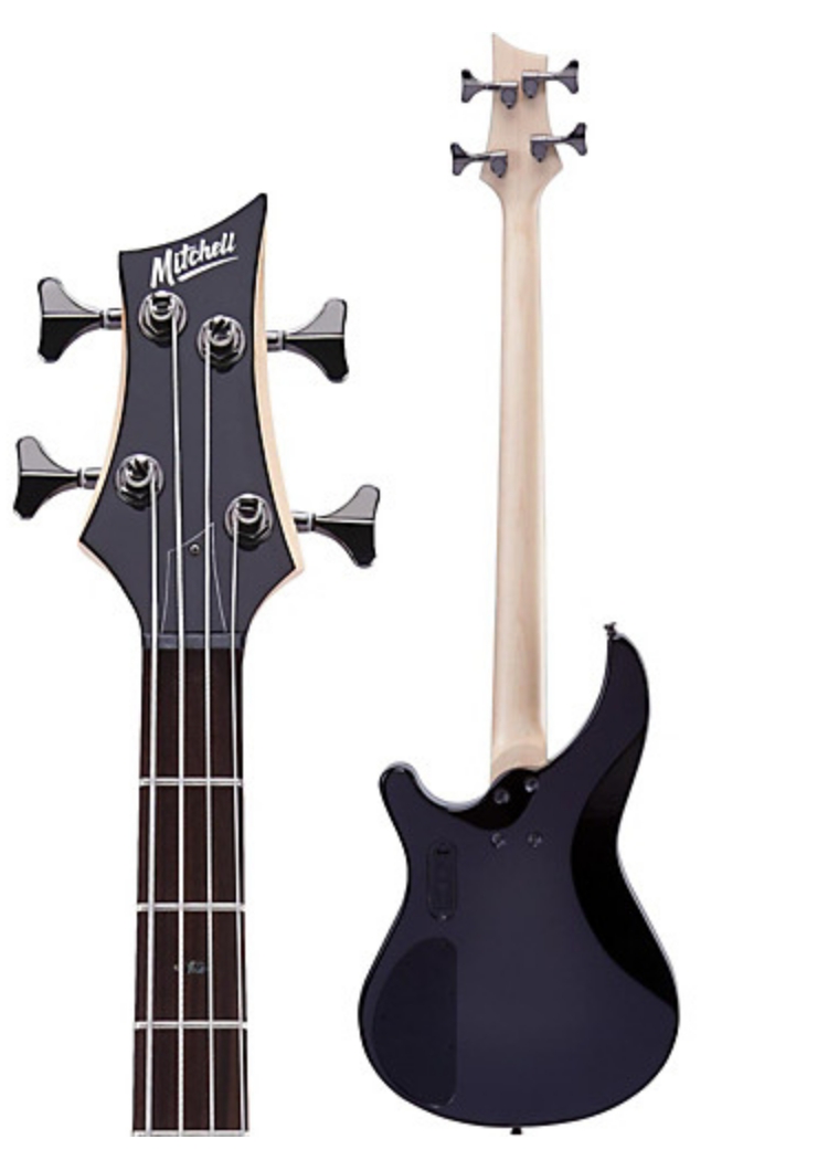 Mitchell MB200 Modern Rock Bass with Active EQ Gun Metal Gray,Blood Red,Black