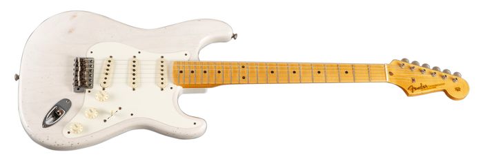 Fender Custom Shop Master Built By Greg Fessler 1955 Relic Stratocaster Electric Guitar White Blonde