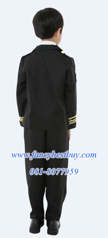 ชุดแฟนซีกัปตันนักบิน Captain Pilot แบบครบชุด (เสื้อสูท-เสื้อเชิ๊ตเต็มตัว-เนทไท+หมวก+กางเกง) มีขนาด 100-160