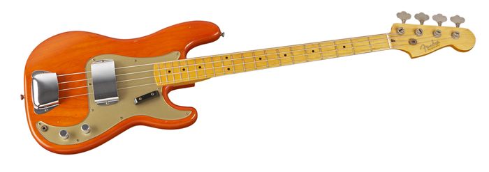 Fender Custom Shop '57 Precision Bass Relic Electric Bass Guitar Master Built by Dale Wilson Transparent Gretsch Orange