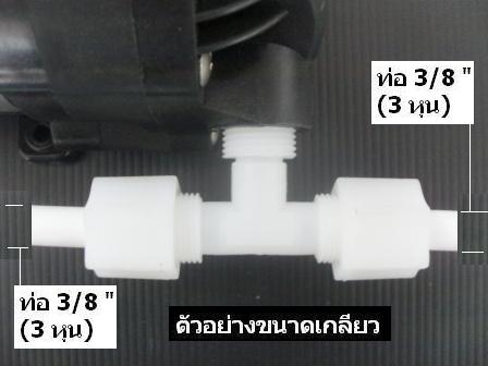 3 ทาง (3/8ODx3/8MIPx3/8OD) Plastic + ฝาเกลียวหมุนล๊อกท่อ