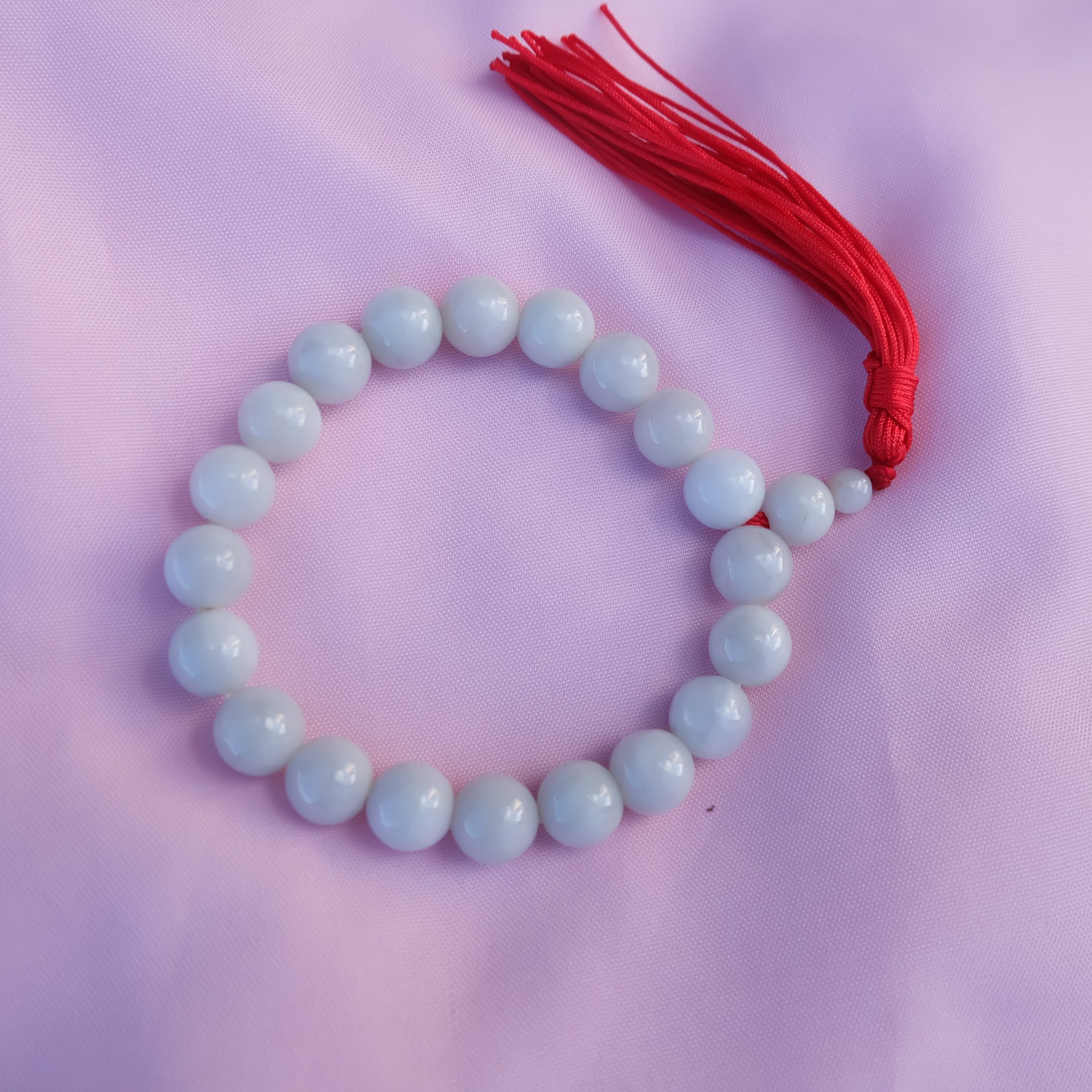 ประคำมือลูกปัดหยกแท้ ฝึกสมาธิ หยกขาว หยกแท้ หยกพม่า ขนาด 10 มิล เขียว