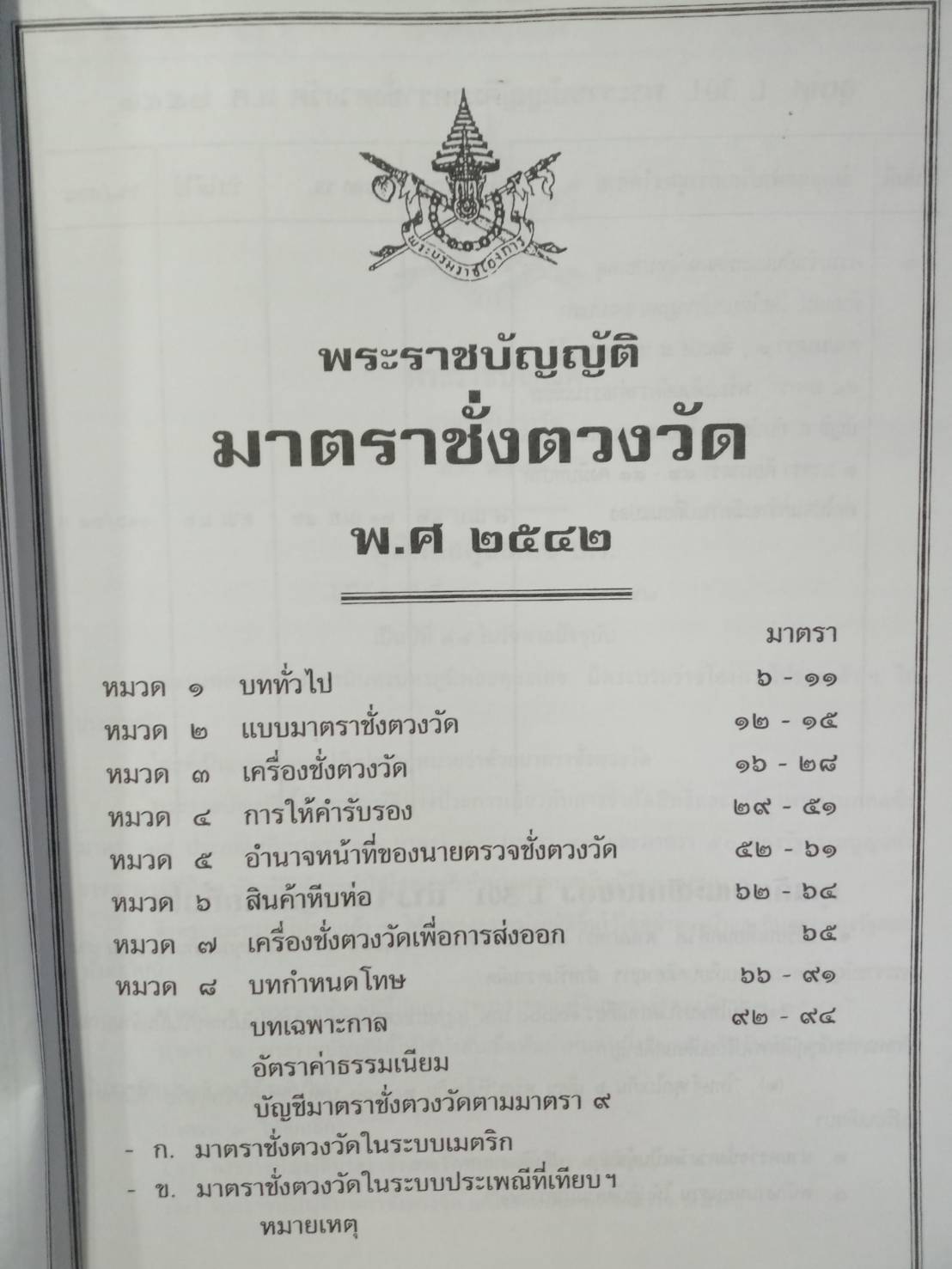 พระราชบัญญัติมาตราชั่งตวงวัด พ.ศ.2542