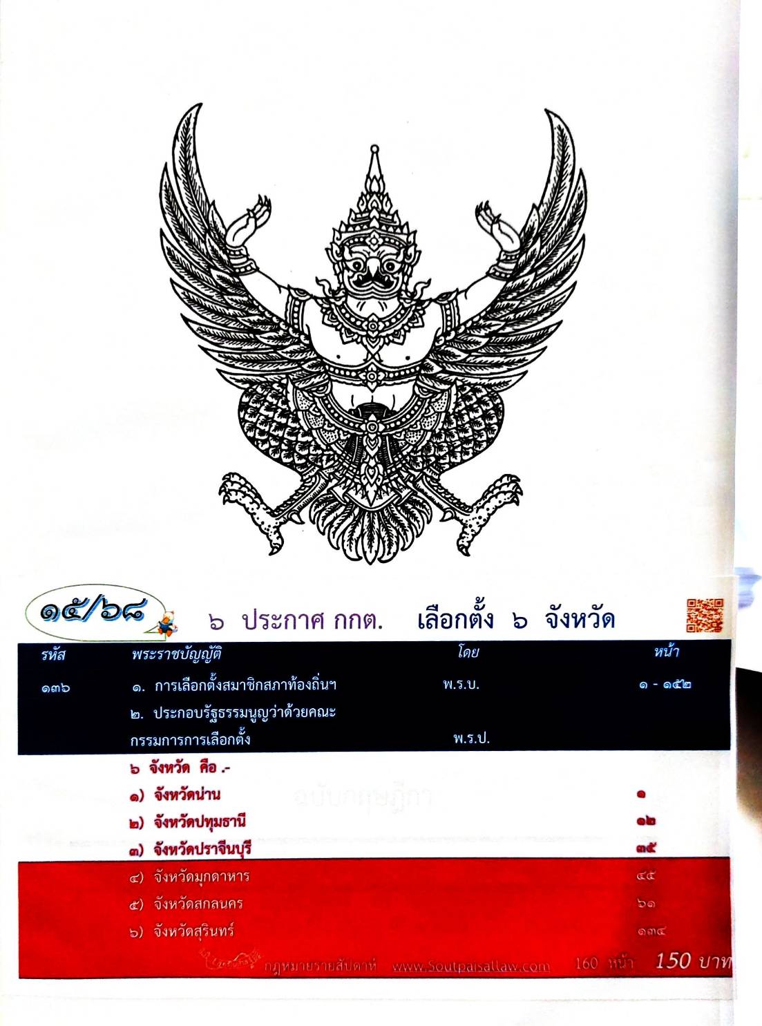 กฎหมายใหม่ ตอนที่ 15/68 6 ประกาศ กกต. เลือกตั้ง 6 จังหวัด