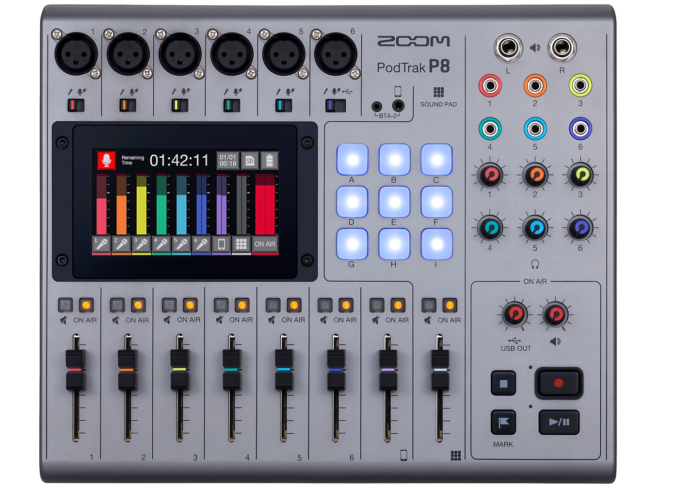 Zoom PodTrak P8 Portable Multitrack Podcast Recorder