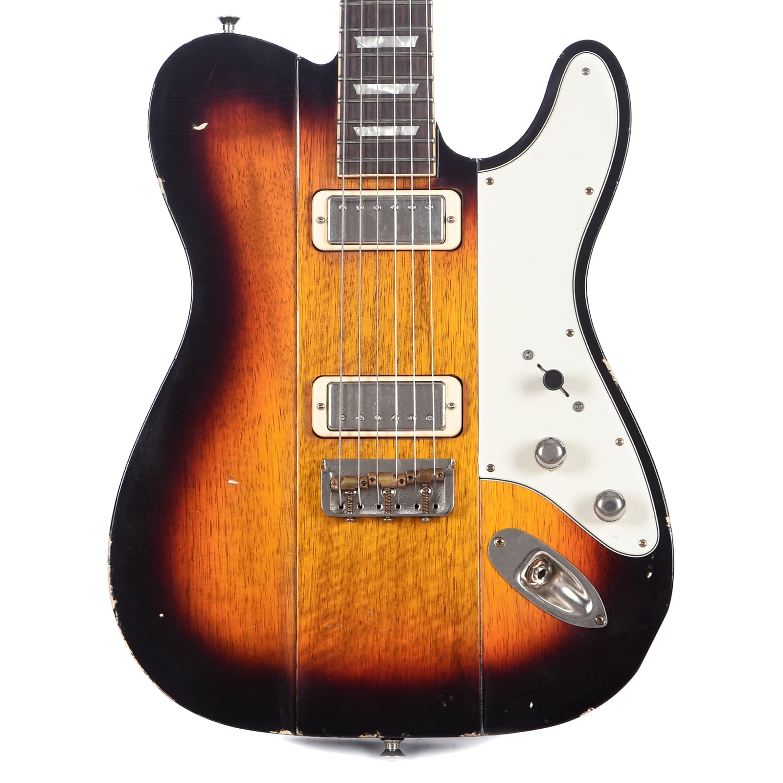 B3 Phoenix V Korina Dark Cherry Burst Light Distress w/Lollar Mini Humbucker Pickups