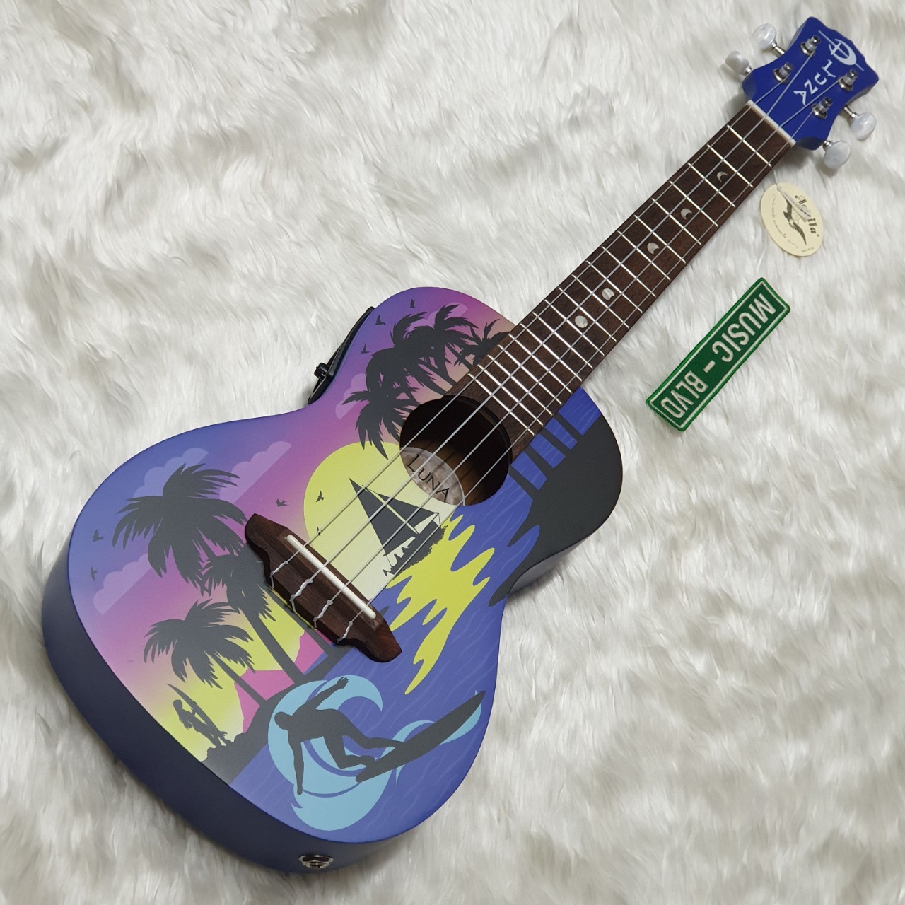 Luna Kauwela Summer Concert Ukulele - Satin Custom Kauwela Summer Graphic