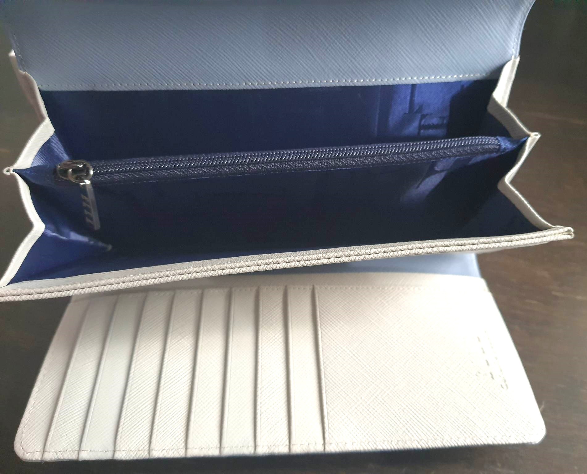 กระเป๋าสตางค์ ELLE เทาฟ้า 3 พับ ใหม่ แท้