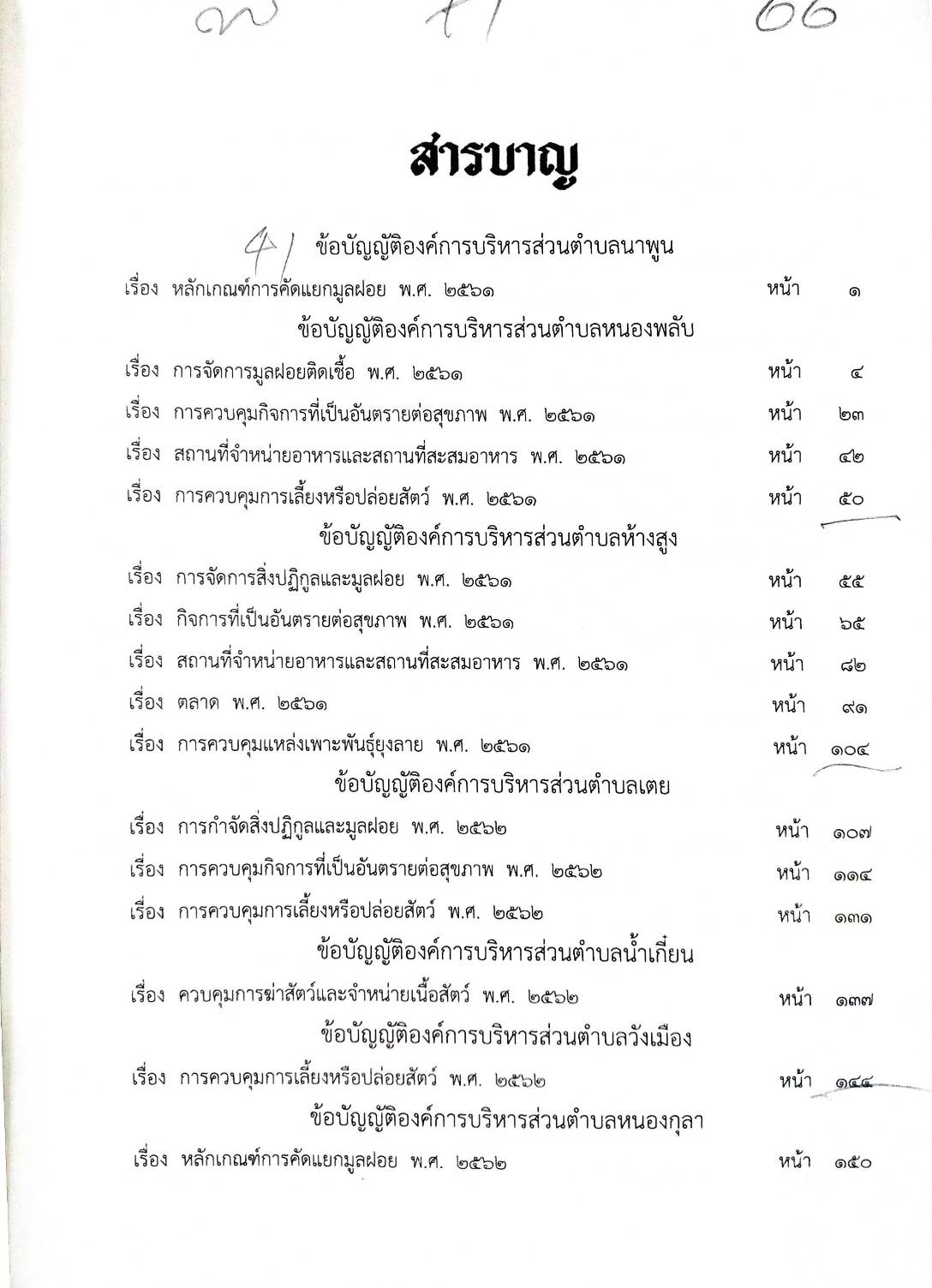 ข้อบัญญัติองค์การบริหารส่วนตำบล ( ตอนพิเศษ 71) พ.ศ. 2566