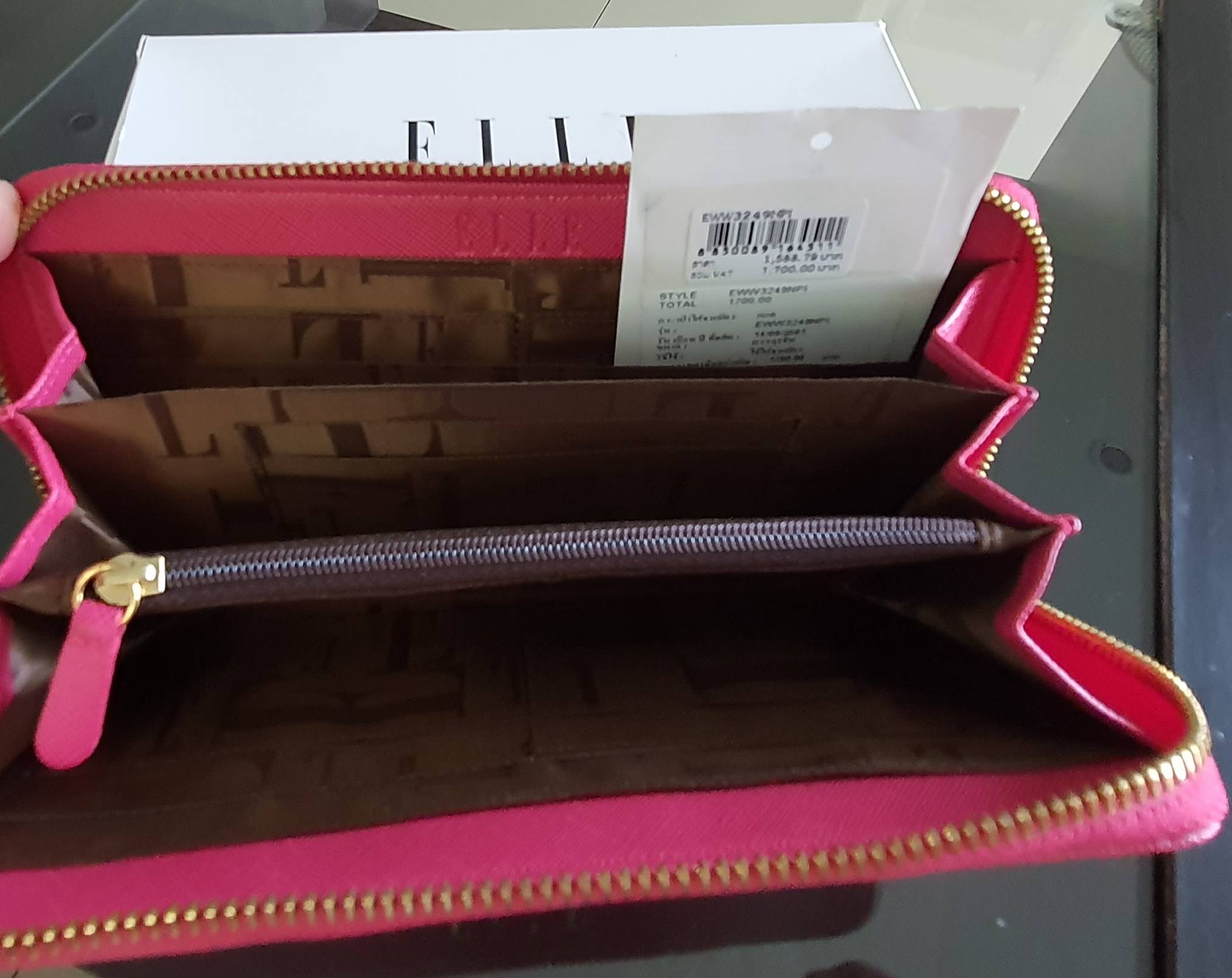 กระเป๋าสตางค์ ELLE ชมพู ใหม่ แท้