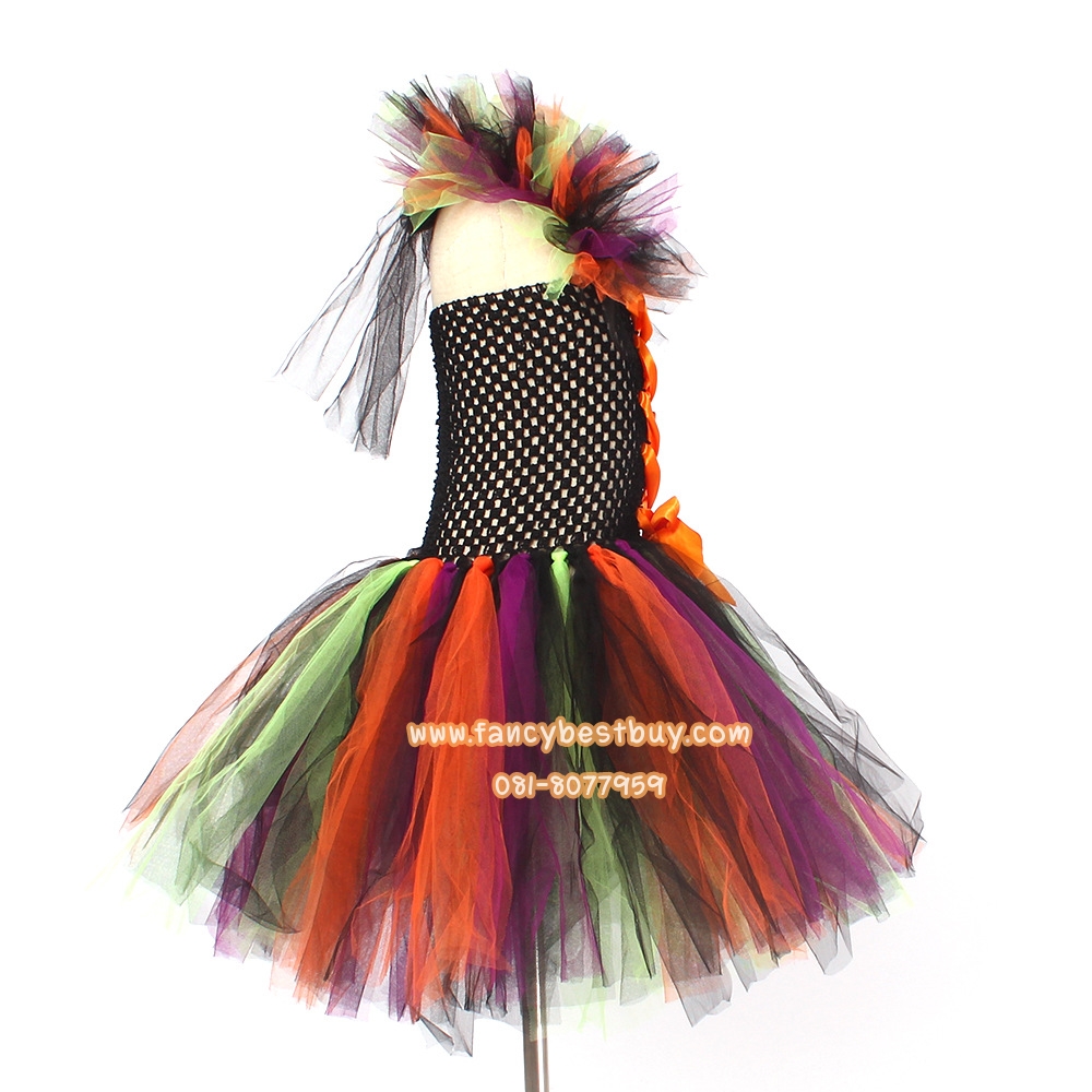 ชุดฮาโลวีน ชุดแม่มดน่ารัก หลากสี สำหรับแฟนซีวันฮาโลวีน มี ขนาด S 90-100, M 100-110, L 110-120, XL 120-140