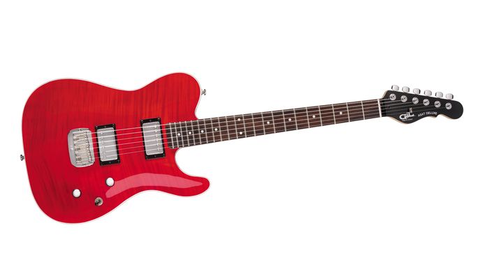 G&L Tribute ASAT Deluxe Carved Top Electric Guitar Transparent RedRosewood Fretboard