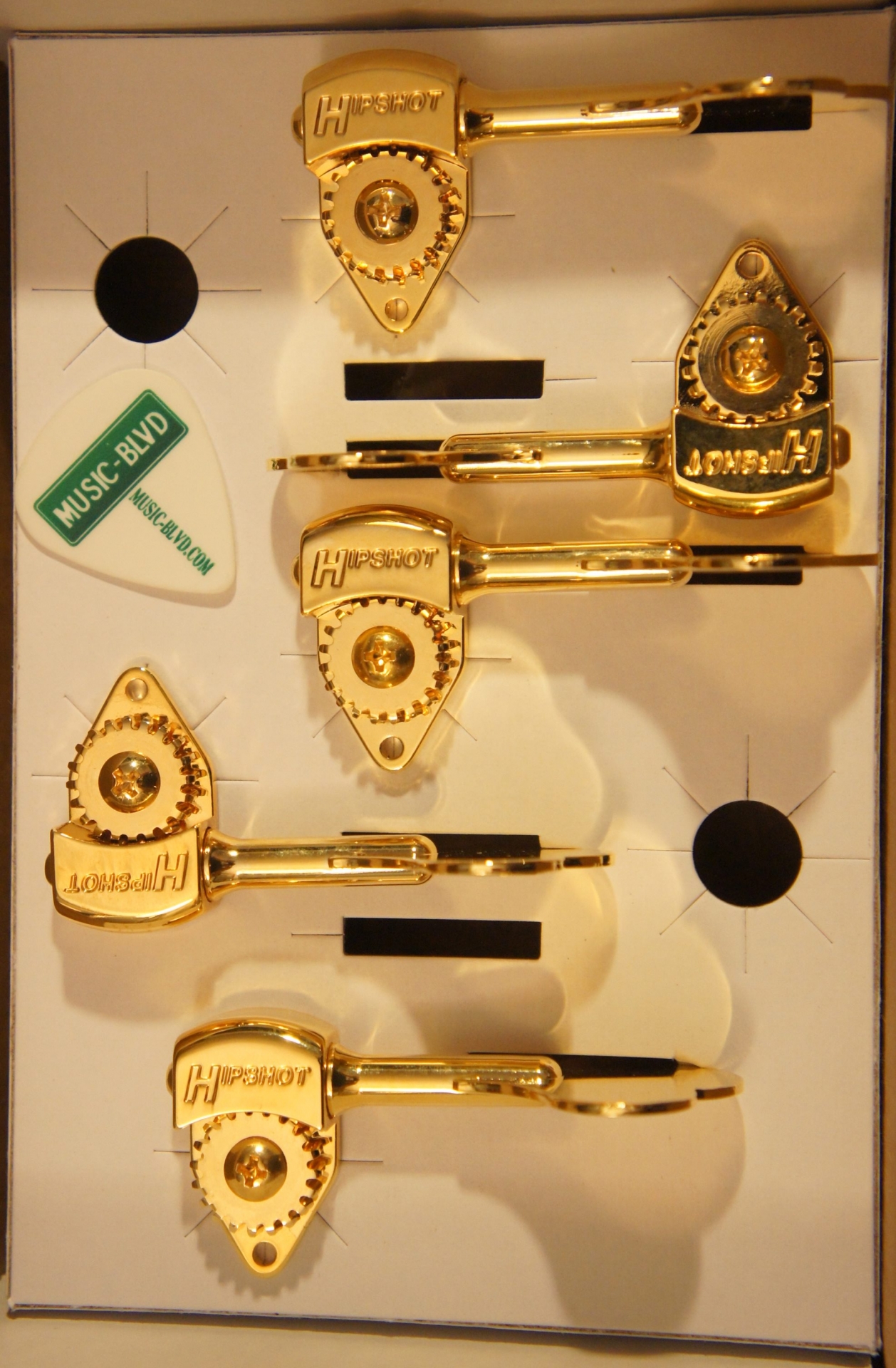 Hipshot Ultralite LIC HB6C 1/2 inch. Bass Tuners 5 string (5 inline, 3x2 etc) Gold