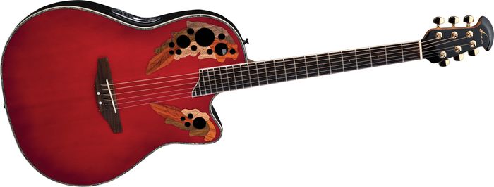Ovation iDea Celebrity Acoustic-Electric Guitar with Built-In MP3 Recorder Cherry Burst