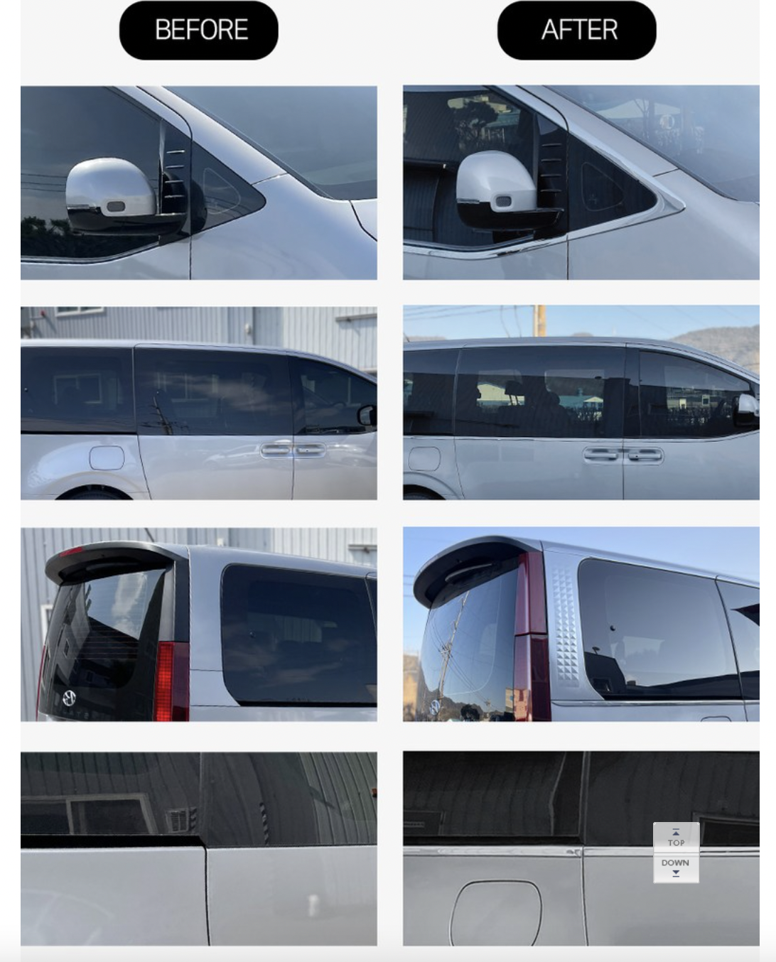 ชุดคิ้วตกแต่งรอบคันขอบกระจก Hyundai STARIA