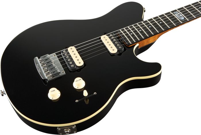 Music Man Axis SuperSport HH Hardtail Roasted Neck Electric Guitar Black SugarRoasted Maple Neck