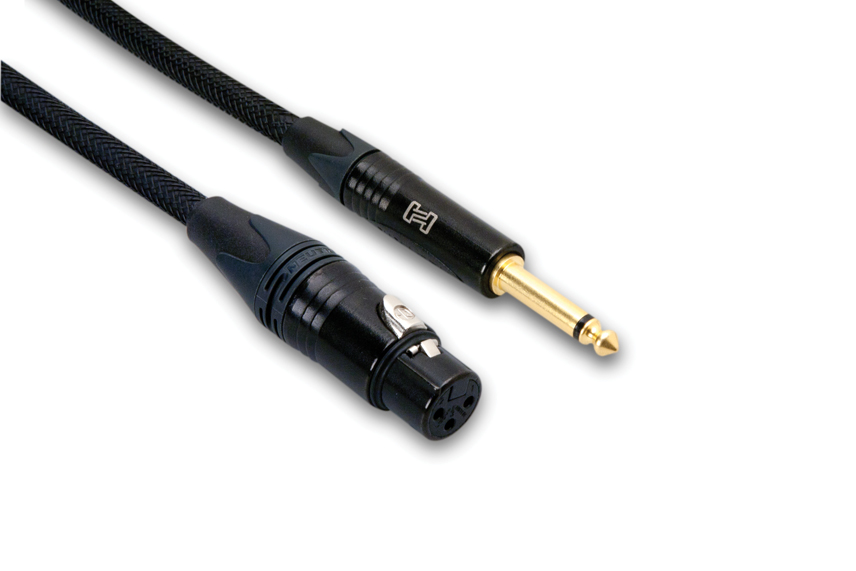 Hosa Elite Microphone Cable, Neutrik XLR-3F to 1/4 in TS, 10 ft (EMIC-010HZ)