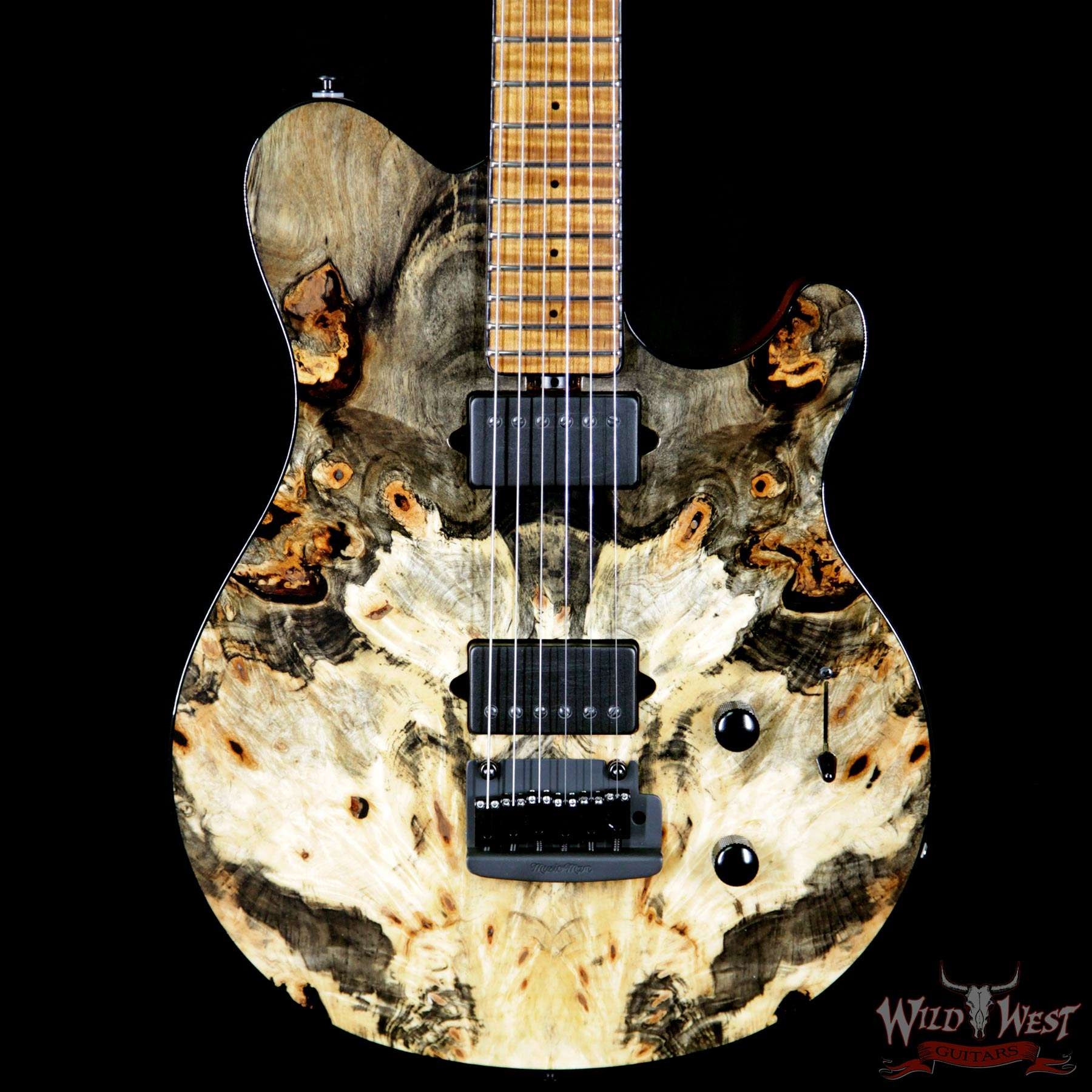 Ernie Ball Music Man BFR Axis Super Sport Limited # 36 of 85 Buckeye Burl Top Roasted Flame Maple Neck - Natural