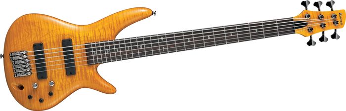 Ibanez Gerald Veasley Signature 6-String Electric Bass Guitar- Amber