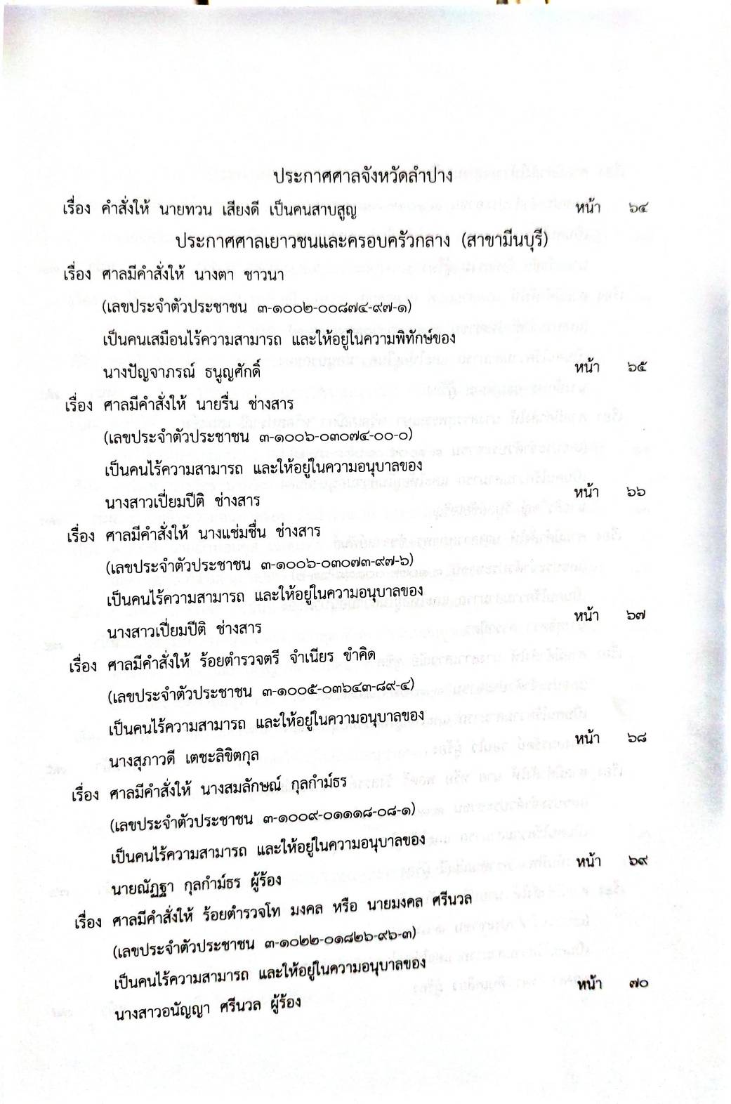 กฎหมายออกใหม่ 66/63 ประกาศกรมอุตสาหกรรมฯ บัตรสิ้นอายุ ประกาศสภาผู้แทนราษฎร ตั้งกรรมาธิการฯ ประกาศศาลเยาวชนและครอบครัว.. สมาคม-มูลนิธิ