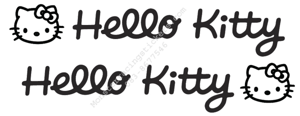 ((สีดำ)) สติ๊กเกอร์ ติด ที่จับประตู คิตตี้ Hello Kitty แต่งรถ