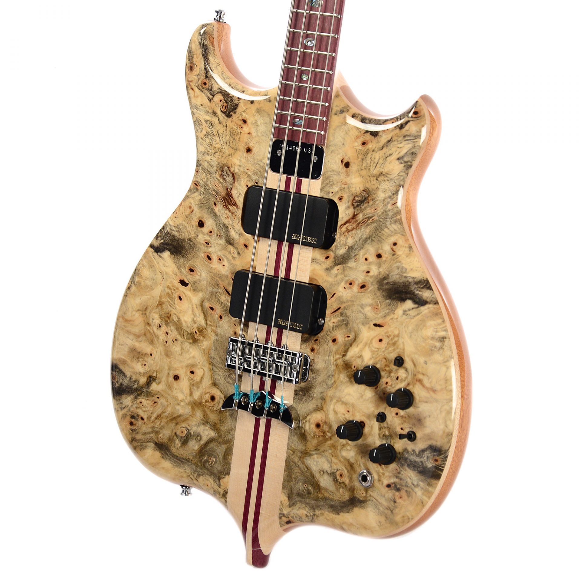 Alembic Mark King Deluxe 4 Buckeye Burl Top/Back Purpleheart Fingerboard No.MK14550