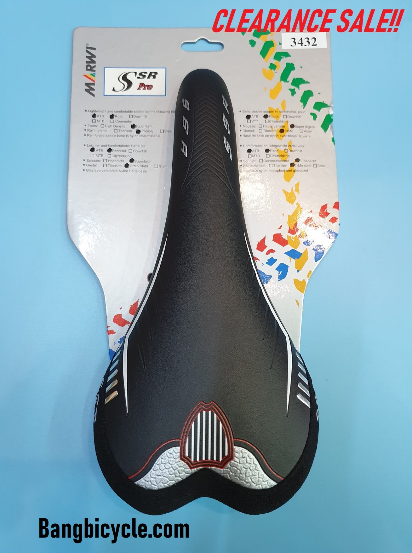 [Clearance Sale] อาน Marwi SSR Pro รางโครโมลี่ มีรอง/ไม่มีร่อง สีดำ