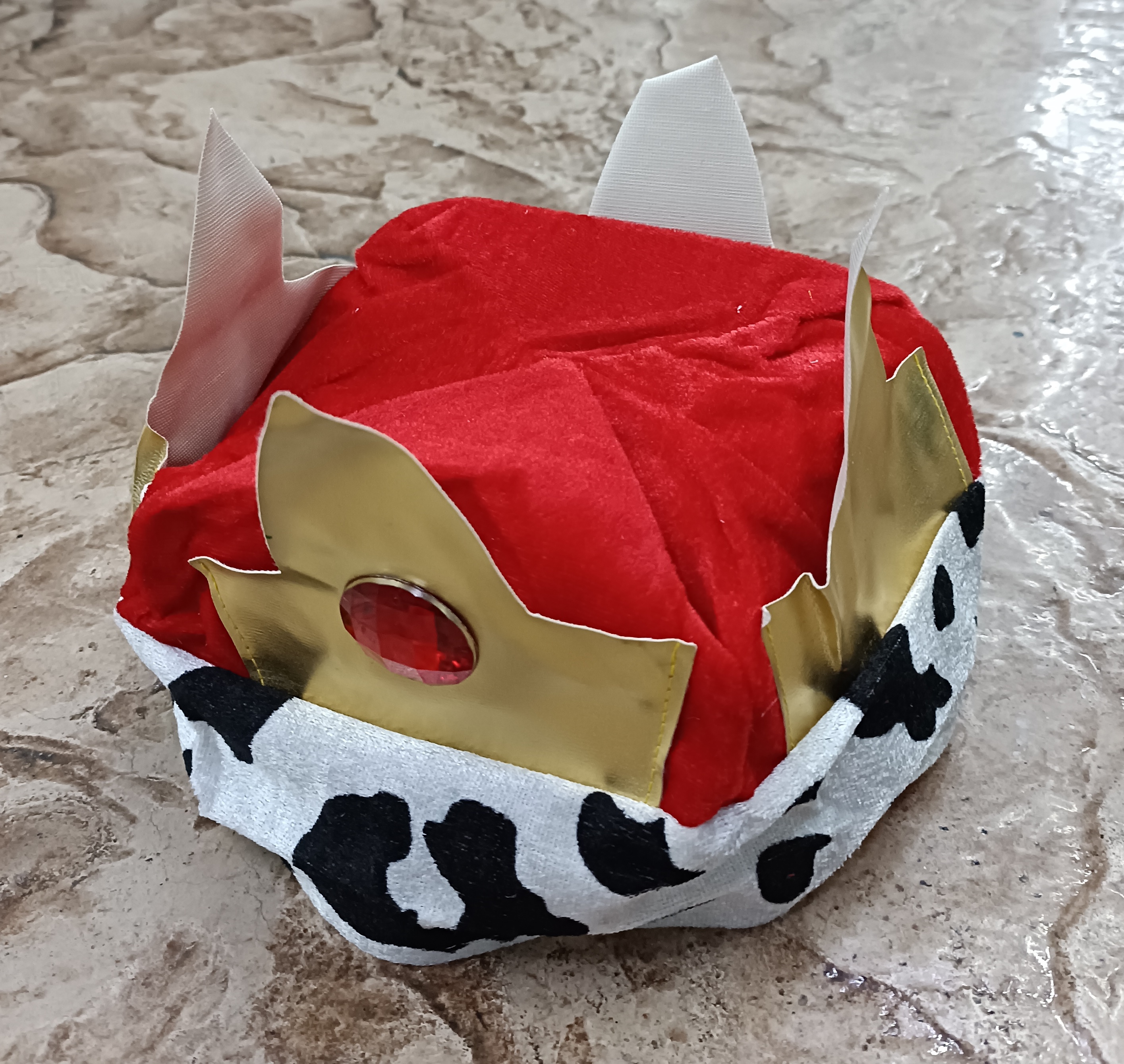 มงกุฎพระราชาแบบผ้า+หนัง สำหรับประกอบชุดเจ้าชาย ชุดกษัตริย์ ชุดพระราชา สำหรับชุดแฟนซีเด็ก