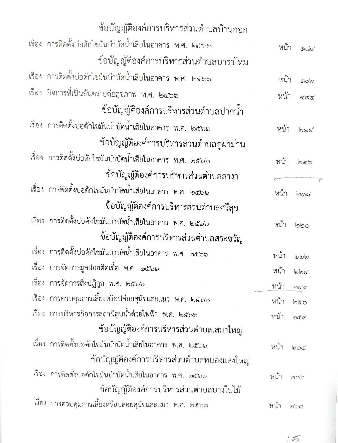กฎหมายใหม่ ตอนที่ 142/119 รวมข้อบัญญัติองค์การบริหารส่วนตำบล