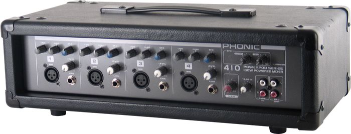 Phonic Powerpod 410 Powered Mixer with Mic and Speaker Cables