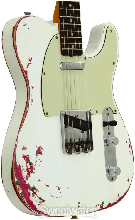 Fender Custom Shop 60s Telecaster Heavy Relic/Closet Classic Mix - Olympic White/Pink Paisley